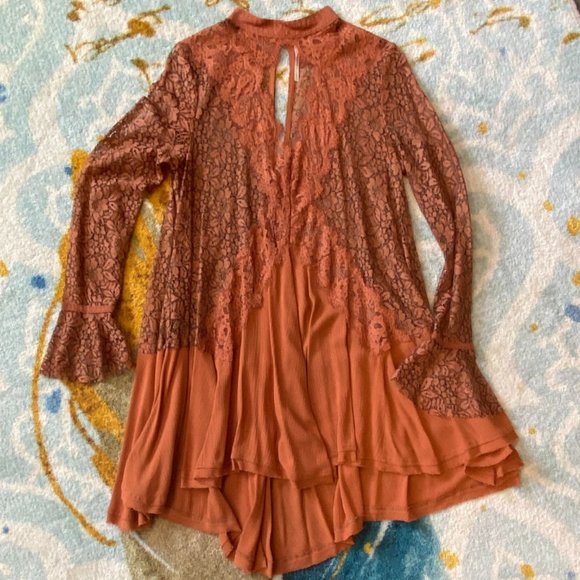 Free People Tell Tale Lace Tunic Dress Size Small Petite - Picture 1 of 11